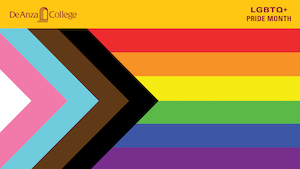 LGBTQ骄傲旗，左上角有迪安扎学院的标志江南娱乐手机app下载