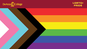 LGBTQ骄傲旗，左上角有迪安扎学院的标志江南娱乐手机app下载