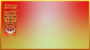 农历新年放大背景reddish-yellowish梯度和伸出虎插图在左边